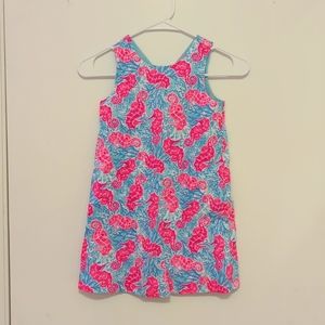 Seahorse print girls dress
